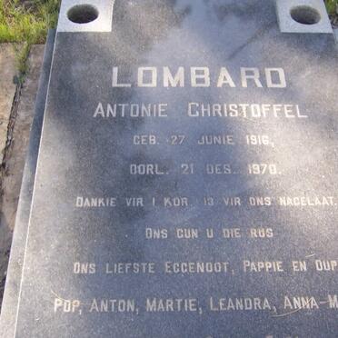 LOMBARD Antonie Christoffel 1916-1970