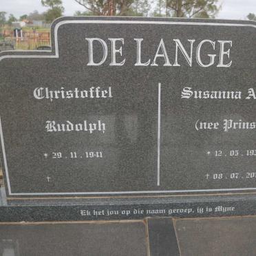 LANGE Christoffel Rudolph, de 1941- &amp; Susanna Adriana PRINSLOO 1937-2010