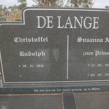 LANGE Christoffel Rudolph, de 1941- &amp; Susanna Adriana PRINSLOO 1937-2010