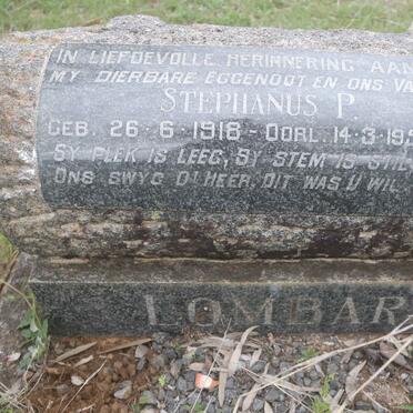 LOMBARD Stephanus P. 1918-1958