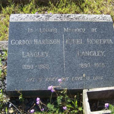 LANGLEY Gordon Harrison 1890-1963 &amp; Ethel Roberta 1890-1958