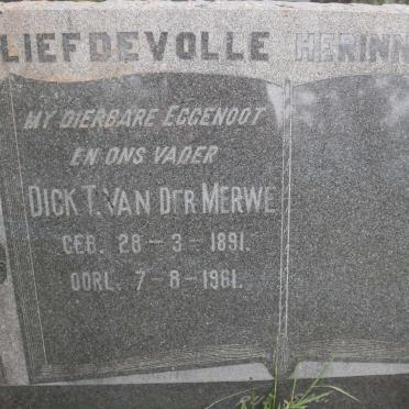 MERWE Dick T., van der 1891-1961