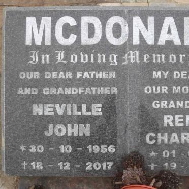 McDONALD Neville John 1956-2017 &amp; Renata Charmaine 1956-2016
