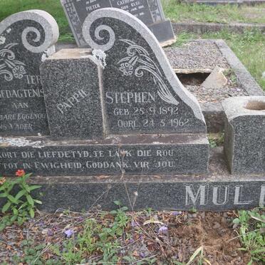 MULLER Stephen 1892-1962 &amp; Gertina Johanna 1897-1965