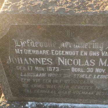 MALAN Johannes Nicolas 1873-1954 &amp; Aletta Elizabeth VAN HEERDEN 1881-1963