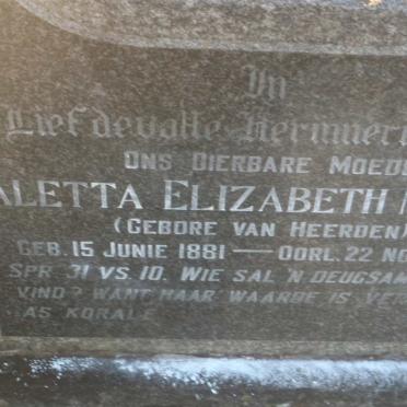 MALAN Johannes Nicolas 1873-1954 &amp; Aletta Elizabeth VAN HEERDEN 1881-1963
