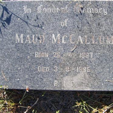 McCALLUM Maud 1897-1985