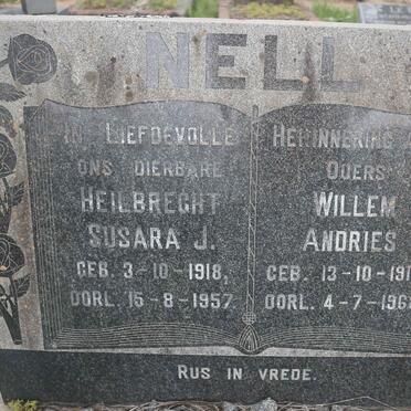 NELL Willem Andries 1910-1968 &amp; Heilbrecht Susara J. 1918-1957