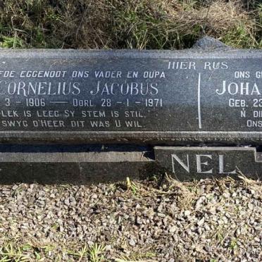 NEL Jan Cornelius Jacobus 1906-1971 &amp; Johanna Hendrina BEZUIDENHOUT 1914-2002