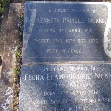 NILAND Kenneth Pringle 1915-1976 &amp; Flora Elaine WALKER 1912-1983