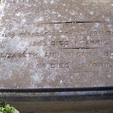 O'GARA Farrel Joseph 1869-1870 :: O'GARA Elizabeth Ann 1866-1870