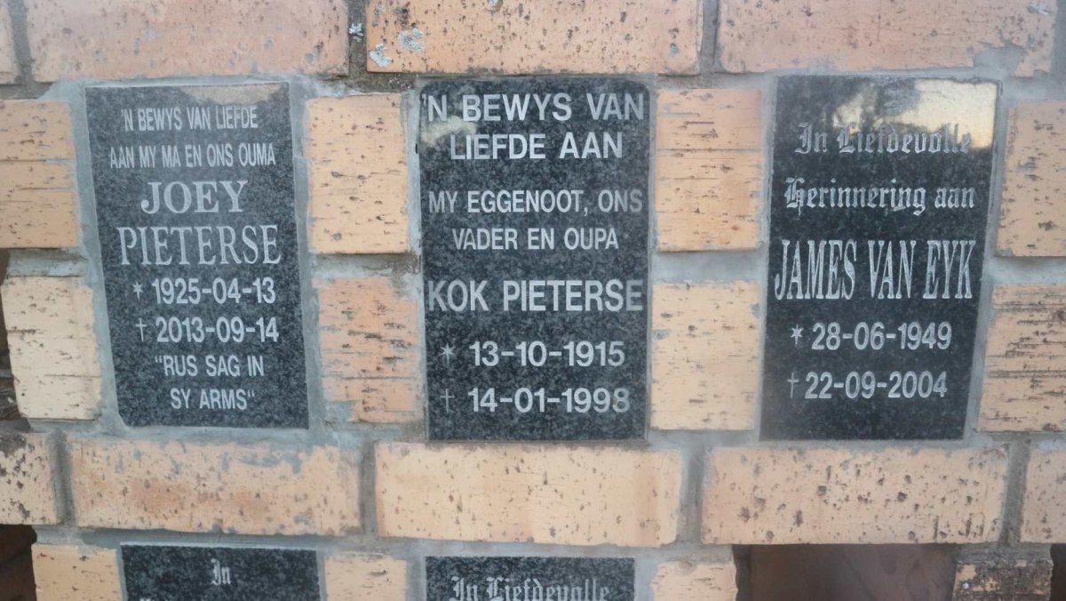 PIETERSE Kok 1915-1998 :: VAN DYK James 1949-2004