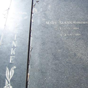 PEINKE Mary Susan nee FOREMAN 1924-1984
