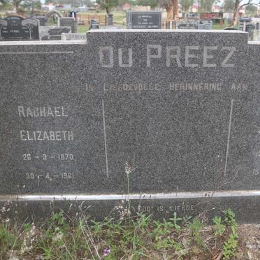 PREEZ Rachel Elizabeth, du 1870-1961 :: PREEZ Martha Louisa, du 1901-1970