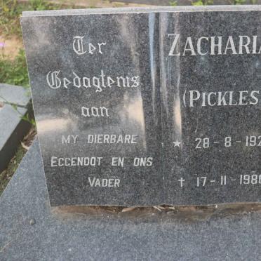 PRINSLOO Zacharias 1922-1980 &amp; Susanna F. BEZUIDENHOUT 1927-1998