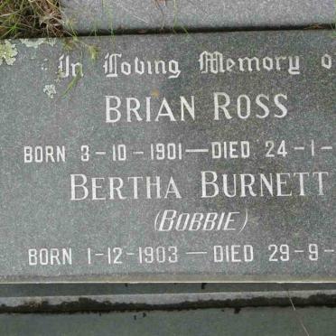 ROSS Brain 1901-1966 &amp; Bertha BURNETT 1903-1981