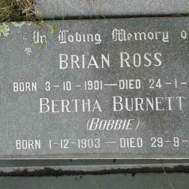 ROSS Brain 1901-1966 &amp; Bertha BURNETT 1903-1981