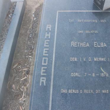 RHEEDER Rethea Elsa nee V.D MERWE -1978