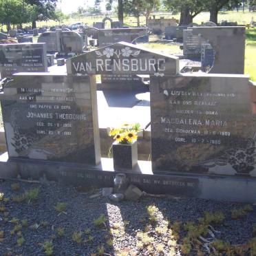 RENSBURG Johannes Theodorus, van 1900-1981 &amp; Magdalena Maria J. SCHOEMAN 1908-1985