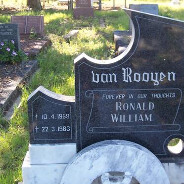 ROOYEN Ronald William, van 1959-1983