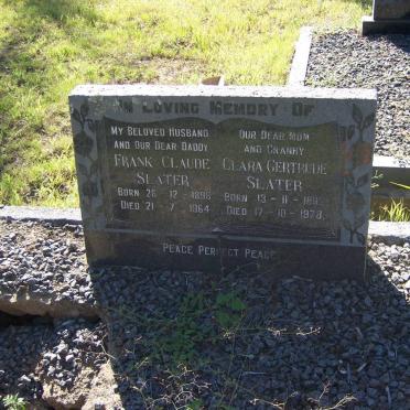 SLATER Frank Claude 1898-1964 &amp; Clara Gertrude 1892-1978