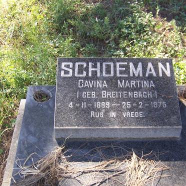 SCHOEMAN Gavina Martina nee BREITENBACH 1889-1975