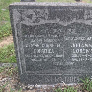 STRYDOM Johannes Lodewyk 1884-1961 &amp; Gesina Cornelia Dorathea COETZEE 1889-1951
