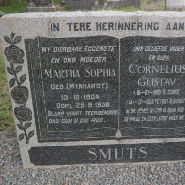 SMUTS Cornelius Gustav 1903-1964 &amp; Martha Sophia MYNHARDT 1904-1958