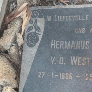 WESTHUIZEN Hermanus Petrus, v.d. 1886-1966