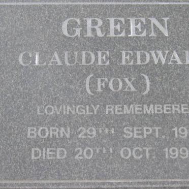 GREEN Claude Edward 1932-1990