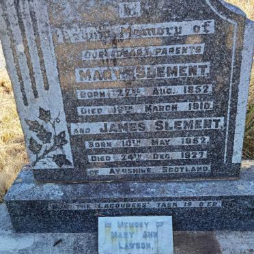 SLEMENT James 1852-1927 &amp; Mary 1852-1910 :: LAWSON Mary Ann nee SLEMENT 1879-1966