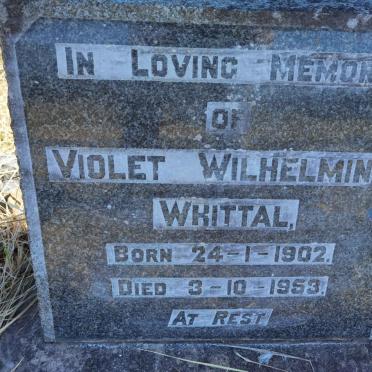 WHITTAL Violet Wilhelmina 1902-1953
