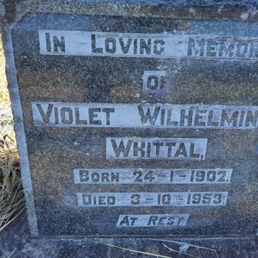 WHITTAL Violet Wilhelmina 1902-1953