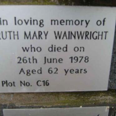 WAINWRIGHT Ruth Mary -1978