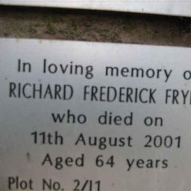 FRYER Richard Frederick -2001