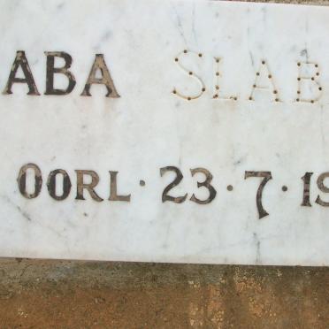 SLABBERT Baba -1956