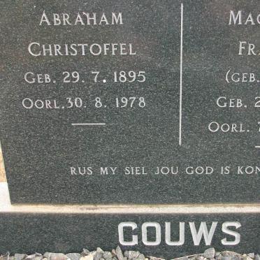 GOUWS Abraham Christoffel 1895-1978 &amp; Magdalena Francina MEIRING 1897-1968