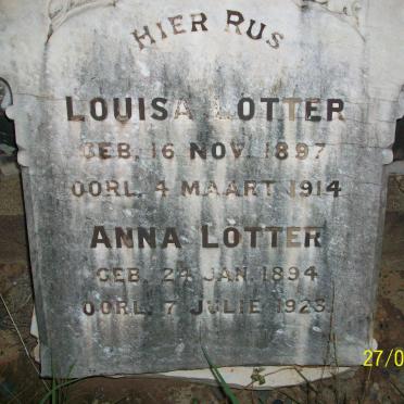 LÖTTER Louisa 1897-1914 :: LÖTTER Anna 1894-1923
