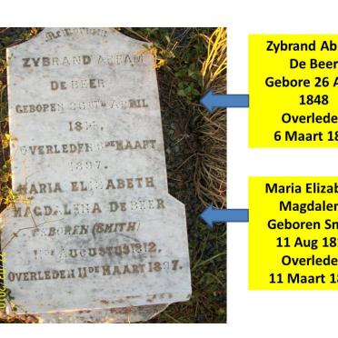 BEER Zybrand Abraham, de 1814-1897 &amp; Maria Elizabeth Magdalena SMITH 1912-1997