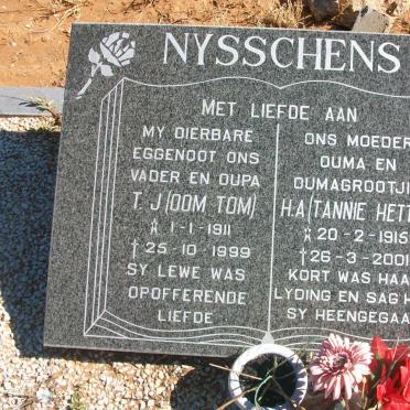 NYSSCHENS T.J. 1911-1999 &amp; H.A. 1915-2001