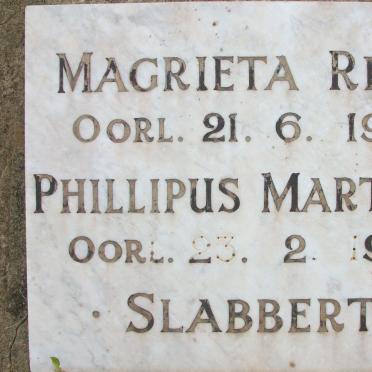 SLABBERT Phillipus Martinus -1959 &amp; Magrieta René -1957