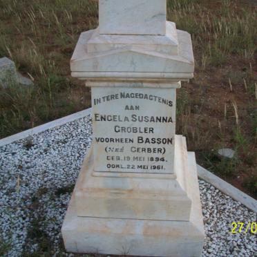 GROBLER Engela Susanna voorheen BASSON nee GERBER 1894-1961