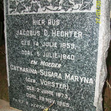 HECHTER Jacobus C. 1859-1940 &amp; Catharina Susara Maryna VORSTER 1873-1965
