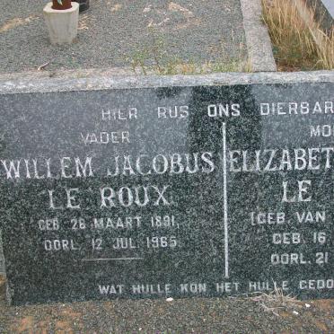 ROUX Willem Jacobus, le 1891-1964 &amp; Elizabeth Johanna VAN JAARSVELD 1898-1961