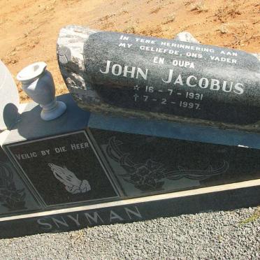 SNYMAN John Jacobus 1931-1997 &amp; Elsie Cornelia Sophia 1931-2004