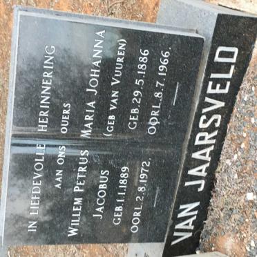 JAARSVELD Willem Petrus Jacobus, van 1889-1972 &amp; Maria Johanna VAN VUUREN 1886-1966