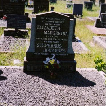 TERBLANCHE Stephanus Johannes 1888-1971 &amp; Elizabeth Margretha KAPP 1890-1965