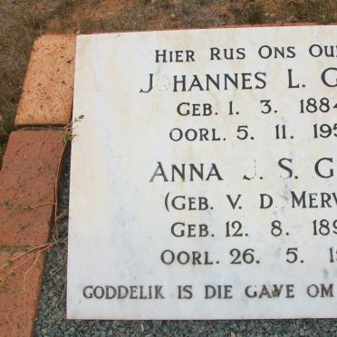 GEEL Johannes L. 1884-1958 &amp; Anna J.S. V.D.MERWE 1890-1951