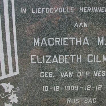 GILMORE Magrietha Maria Elizabeth nee VAN DER MESCHT 1909-1970