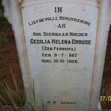 CROUSE Cecilia Helena nee FERREIRA 1867-1926